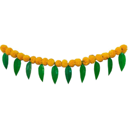 Artificial Marigold Door Toran - 40 Inch - Made Of  Plastic