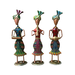 Sardar Musician Statue - Set of 3 - 12 Inch - Made Of Iron