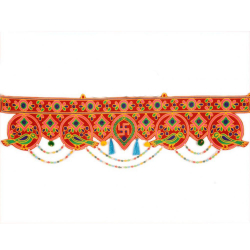 Traditional Toran With Glass Work - 3 FT -  Made Of Jute