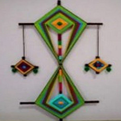 Triangle Kite Wall Hanging - 12 Inch x 25 Inch - Multi Color