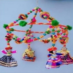 Rajasthani Puppet's - 10 Inch x 12 Inch -  Multi Color