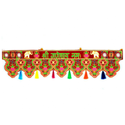 Traditional Toran With Glass Work - 3 FT -  Made Of Jute