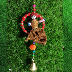 Car Hanging Puppet Rajasthani Puppet - 3 Inch x 10 Inch - Multi Color