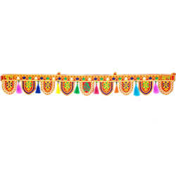 Traditional Toran With Glass Work - 3 FT -  Made Of Jute