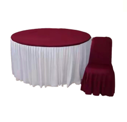 Round Table Cover With Chair Cover Set - 4 FT X 4 FT - Made of Premium Quality