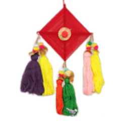 Decorative Kite Tassel Wall Hanging - Made of Woolen & Bamboo