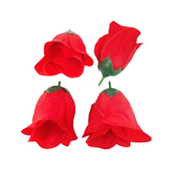 Artificial Rose ( 2 - Patti Gulab )Flower - Made Of Fabric