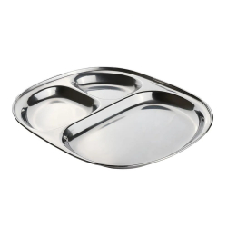 Square Shape Pav Bhaji Plate - Made of Steel