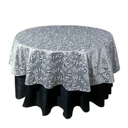 Round Designer Table Top -  Made of Heavy Crush & Knitting