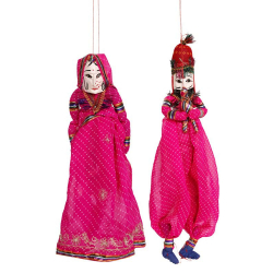 Rajasthani Kattputali ( Set Of 2) - 19 Inch - Multi Color