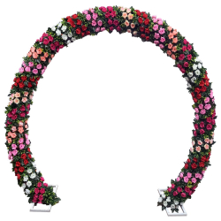 Artificial Flower Entry Gate with Stand - 6 FT X 6 FT - Made of Iron & Plastic