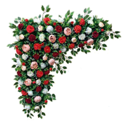 Artificial Flower Corner Pannel - 3 FT X 3 FT - Made of Plastic.