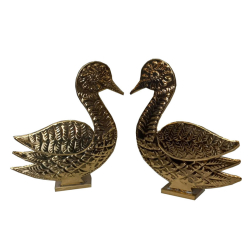 Fancy Decorative Duck ( Set of 2)  - Made Of Golden Steel Sheet