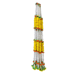 Marigold With Rajnigandha Hanging - 5.5 Feet - Made Of  Plastic