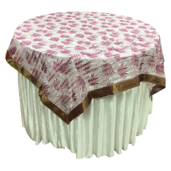 Designer Round Table Top - 5 FT X 5 FT - Made Of Jacquard Fabric