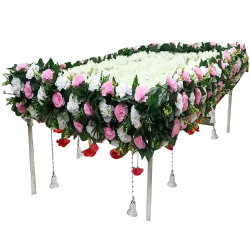 Artificial Flower Entry Gate with Stand - 3 FT X 5 FT - Made of Iron & Plastic