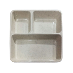 Three Compartment Plate - 7 Inch x 7 Inch - Made of Melamine