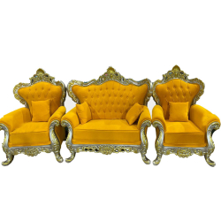 Wedding Sofa Set (1 Sofa & 2 Chairs) - Made Of Wood With Polish