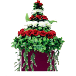 Artificial Flower Pillar Bouquet - Made of Plastic