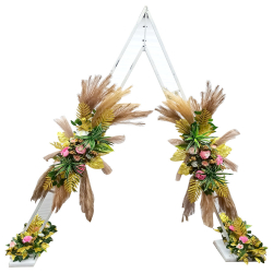 Artificial Flower Entry Gate with Stand - 8 FT - Made of Iron & Plastic