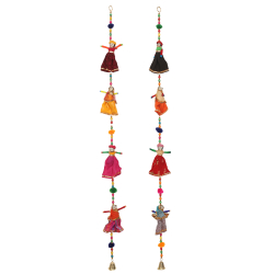 Fancy Puppet Hanging - Made Of Wooden Beads & Metal Bell.