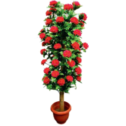 Artificial Flower Plant with Pot - Made of Plastic