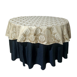 Round Designer Table Top -  Made of Heavy Crush & Knitting