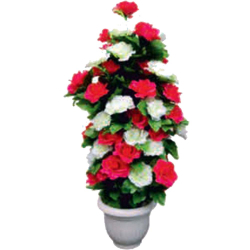 Artificial Flower Plant with Pot - Made of Plastic