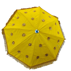 Rajasthani Umbrella - 24 Inch -  Made Of Iron & Velvet Cloth