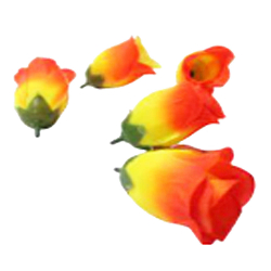 Artificial Rose ( 2 - Patti Gulab ) Flower - Made Of Fabric