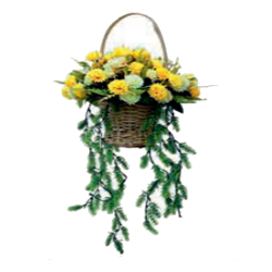 Artificial Flower Hanging Basket - 2 FT - Made of Plastic