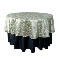 Round Designer Table Top -  Made of Heavy Crush & Knitting