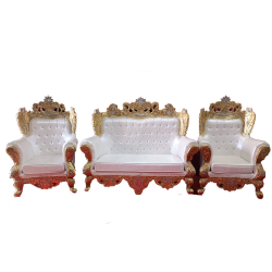 Wedding Sofa Set (1 Sofa & 2 Chairs) - Made of Wood & Brass Coating