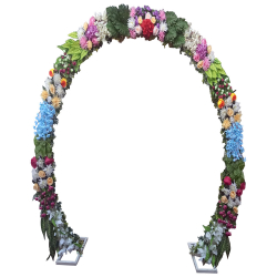 Artificial Flower Entry Gate with Stand - 6 FT X 6 FT - Made of Iron & Plastic