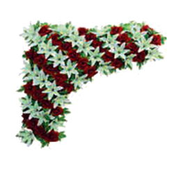 Artificial Flower Corner Pannel - 3 FT X 3 FT - Made of Plastic.