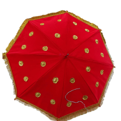 Rajasthani Umbrella - 24 Inch -  Made Of Iron & Velvet Cloth