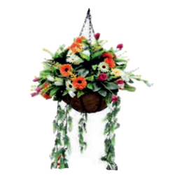 Artificial Flower Hanging Basket - 2 FT - Made of Plastic