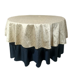 Round Designer Table Top -  Made of Heavy Crush & Knitting