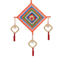 Decorative Kite Tassel Wall Hanging - Made of Woolen & Bamboo