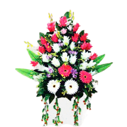 Artificial Flower Pillar Bouquet - Made of Plastic