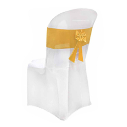 Chair Cover With Bow - Made Of Bright Lycra Cloth