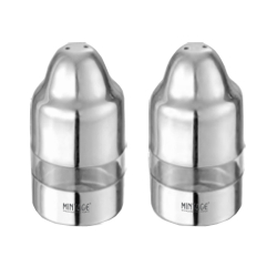 Mintage  Salt & Pepper Set Acry See Thru - Made Of Stainless Steel