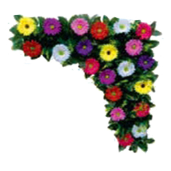 Artificial Flower Corner Pannel - 3 FT X 3 FT - Made of Plastic.