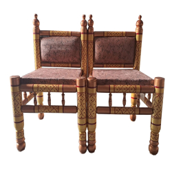 Sankheda Vidhi Chair - 1 Pair ( 2 Chairs ) - Made Of Sankheda Wood