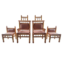 Sankheda Chair - 1 Pair ( 2 Wedding Chairs ) & 1 Pair ( 2 Vidhi Chairs ) - Made Of Wood