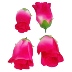 Artificial Rose ( 2 - Patti Gulab )Flower - Made Of Fabric