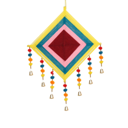 Decorative Kite Bell Wall Hanging - Made of Woolen , Bamboo & Metal Bell