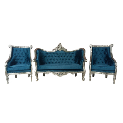 Wedding Sofa Set (1 Sofa & 2 Chairs) - Made of Wood & Brass Coating