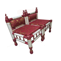 Sankheda Vidhi Mandap Chair - 1 Pair (2 Chairs) - Made Of Sankheda Wood