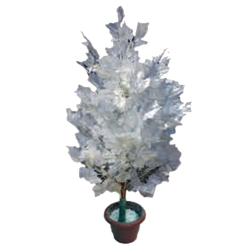 Artificial Flower Plant with Pot In Silver Colour- 3.5 FT - Made of Plastic